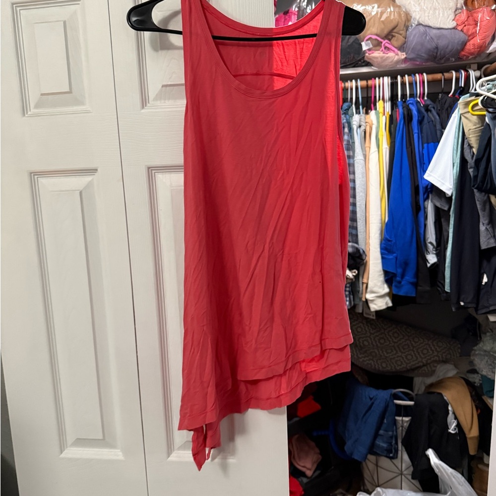 Lululemon Red Asymmetrical Tank Top